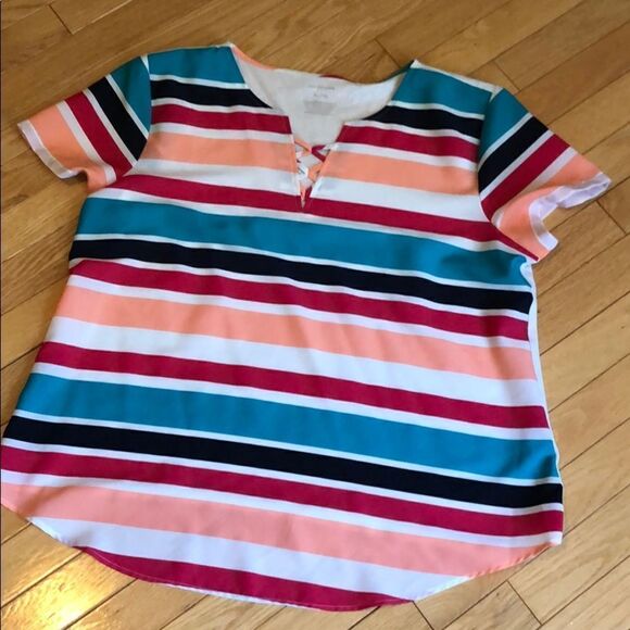 Van Heusen Horizontal Striped Tee 🟦 - Picture 1 of 4